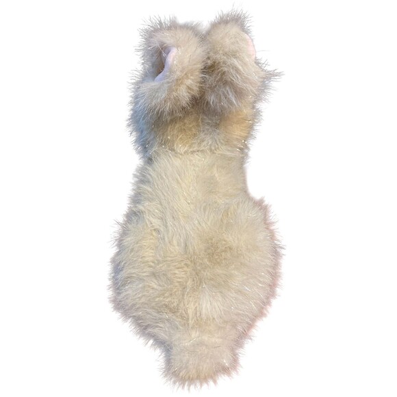 Fur Bunny Brown Stuffed Animal Easter Rabbit Plush‎ Soft Tinsel Glam Sparkle 14” - Picture 2 of 6